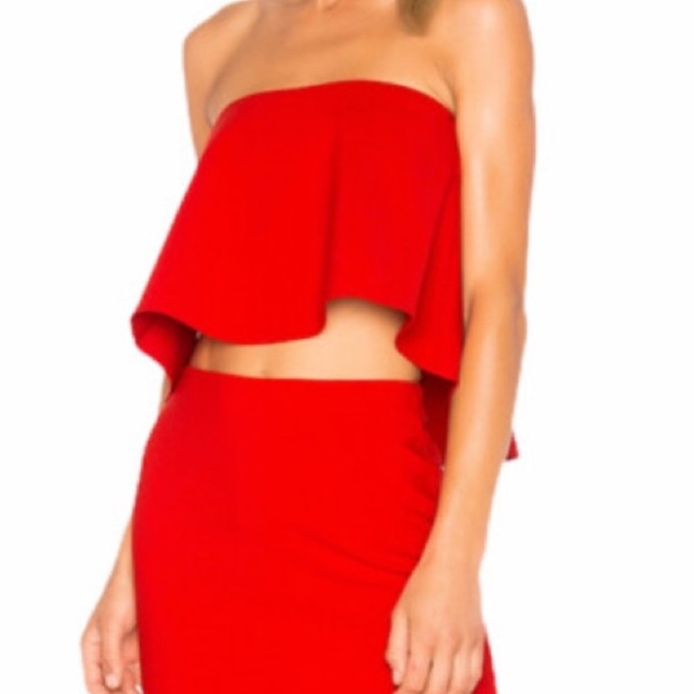 Likely Red Strapless crop top
